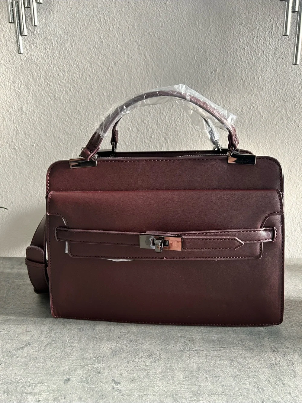 Steve Madden Burgundy Top-Handle Satchel
